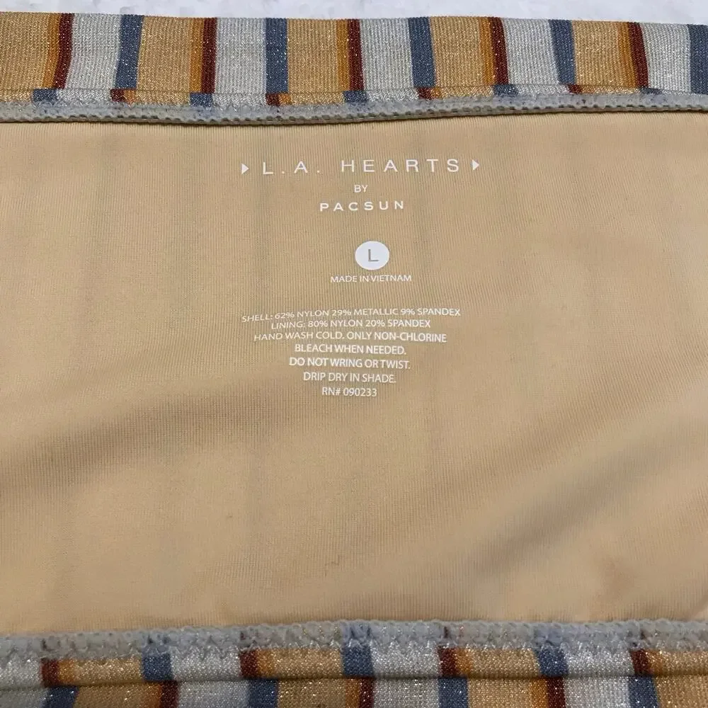 LA Hearts by Pacsun NWOT Metallic Bandeau Swim Top Women L